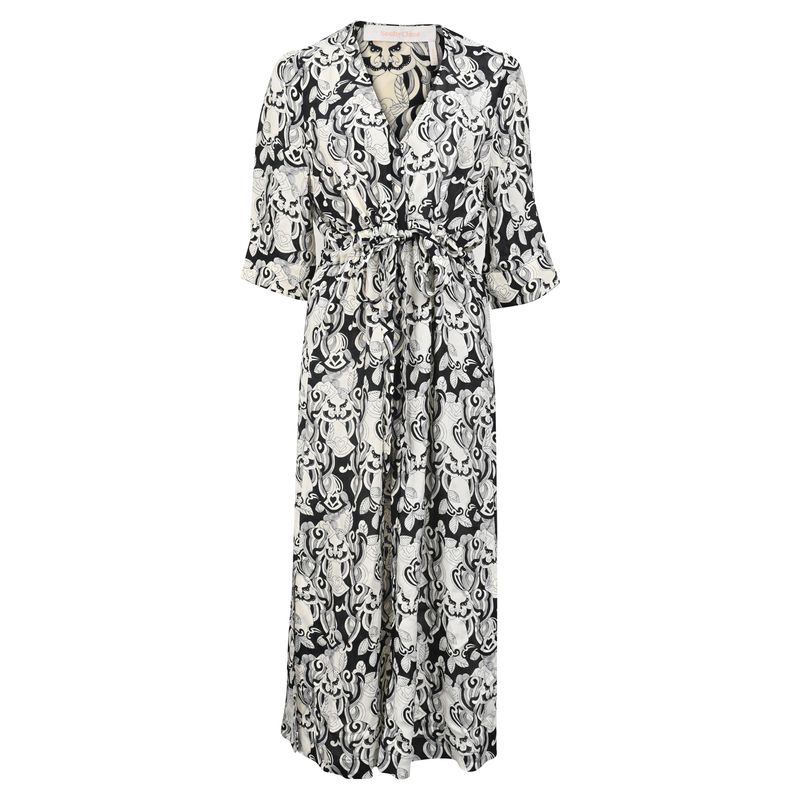 See By Chlo Printed Midi Length Dress In Black Viscose
